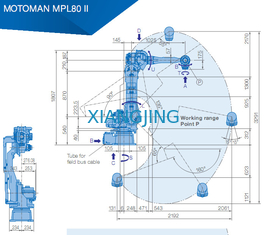 Industrial robot arm YASKAWA MPL80 II for pick and place 80kg Payload 2061mm Arm robots