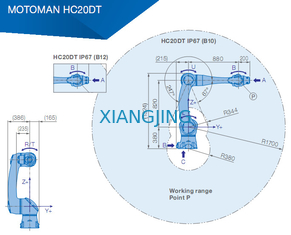used Industrial robot arm YASKAWA HC20DT IP67 collaborative 20kg Payload 1700mm Arm robots